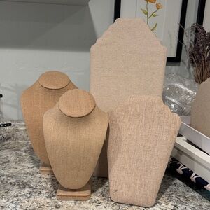 Linen Neck Forms Jewelry Display Set